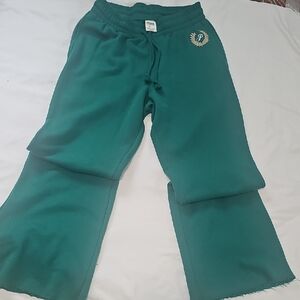 PINK Victoria's Secret Green Track Pants with Relaxed Fit